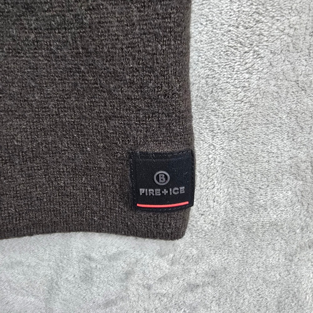 BOGNER FIRE+ICE Men's Blue‎ Brown Wool Blend Hoodie Long Sleeve Sweater Large - Picture 3 of 9